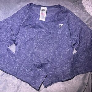 Gymshark Purple Adapt Fleck Seamless Long Sleeve Crop Top